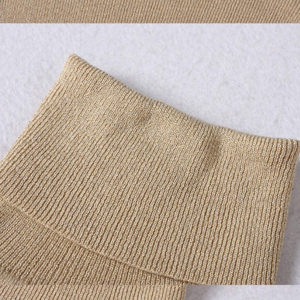 Knitted Turtleneck &Pleated Skirt Two Piece, Beige - Picture 7 of 8
